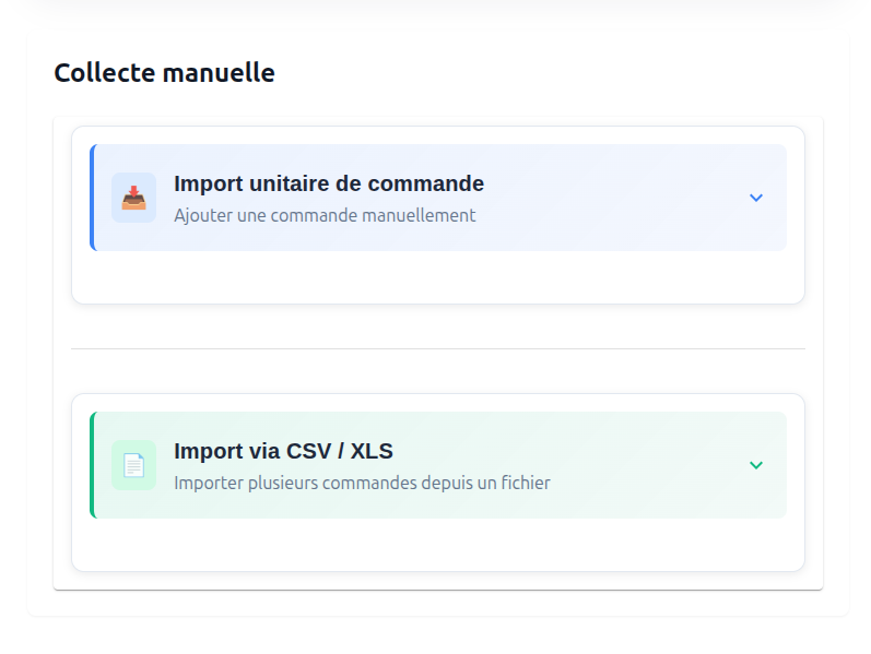 Import de commandes e-commerce unitaire et par fichier pour collecte d'avis automatique