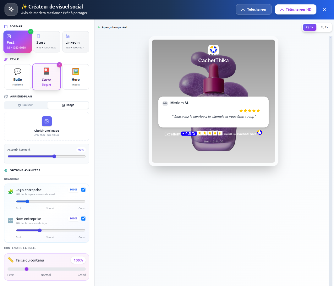 Format story réseaux sociaux